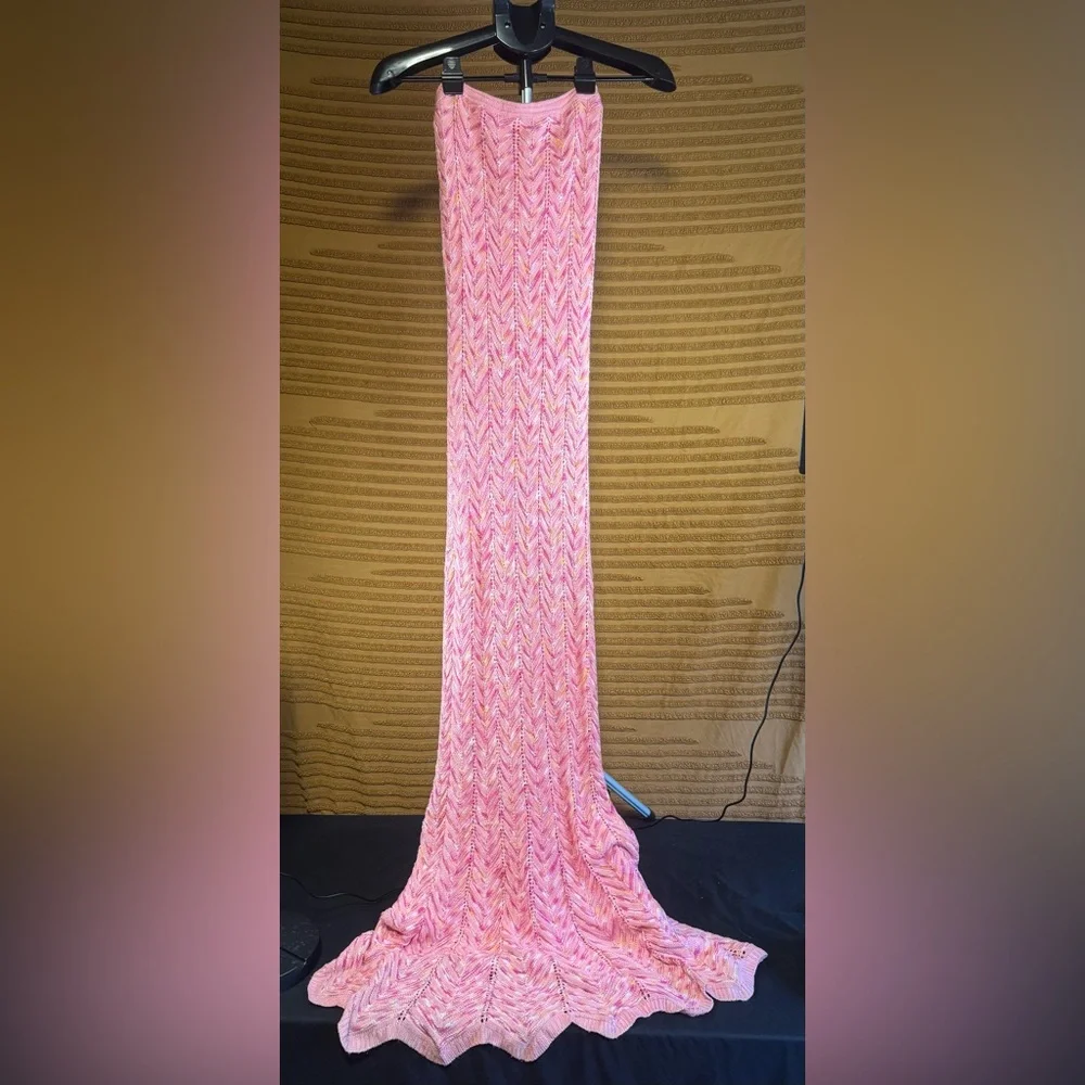 Torn by Ronny Kobo Tasha Pink Chevron Knit Maxi Dress – Size Small NWT - Picture 2 of 7